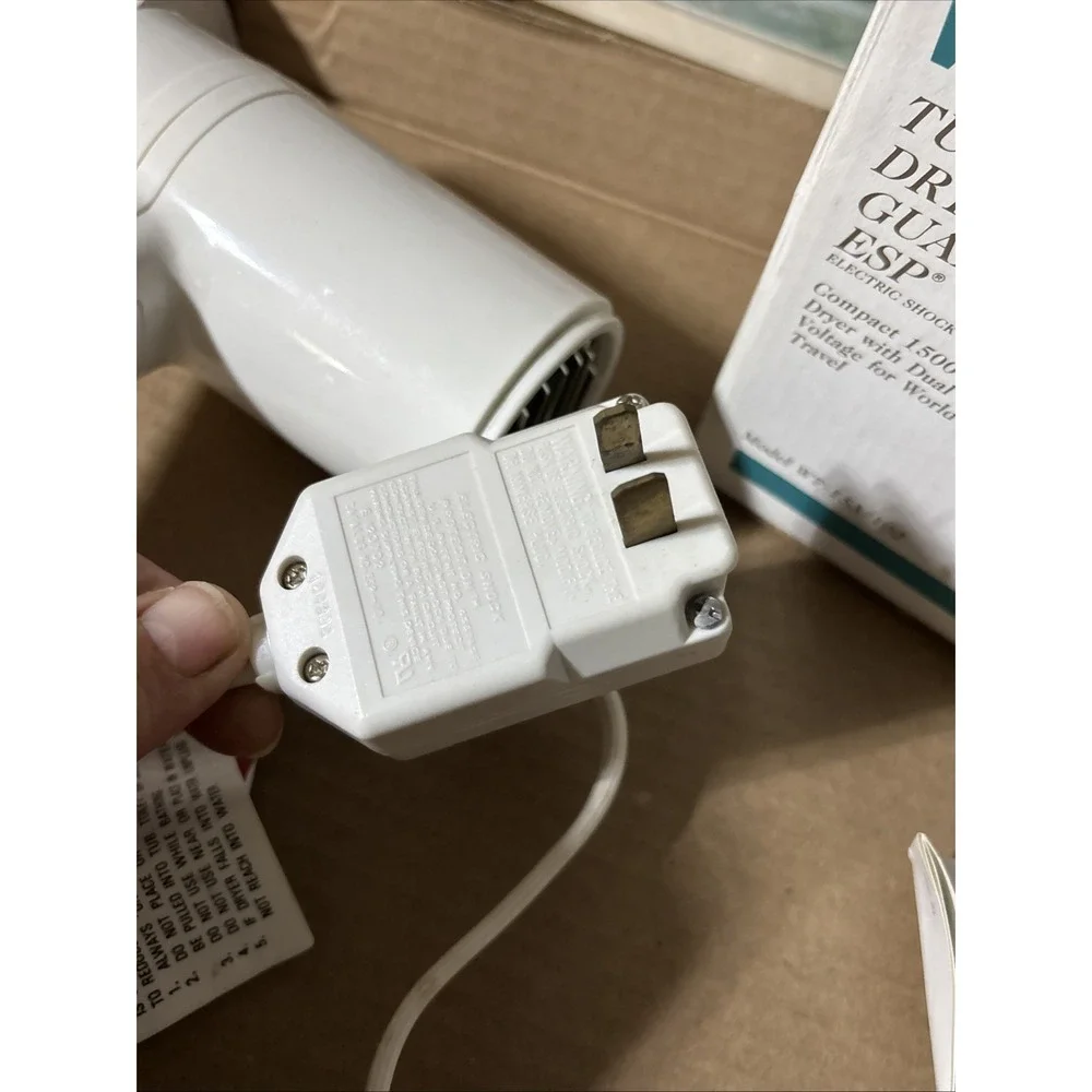 Vintage Windmere Turbo 1500 Hair Dryer Compact Travel Guardian Dual Voltage